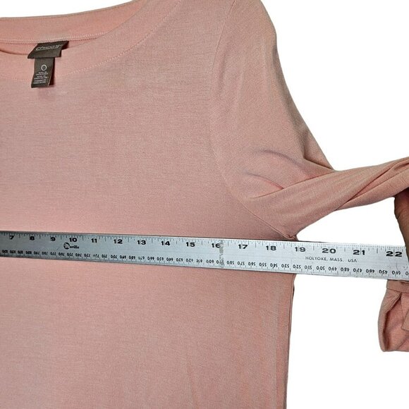 Chicos size 0 XS Half Sleeve Blush Pink Boat Neck‎ Model Spandex Neutral Cottage - Picture 8 of 9